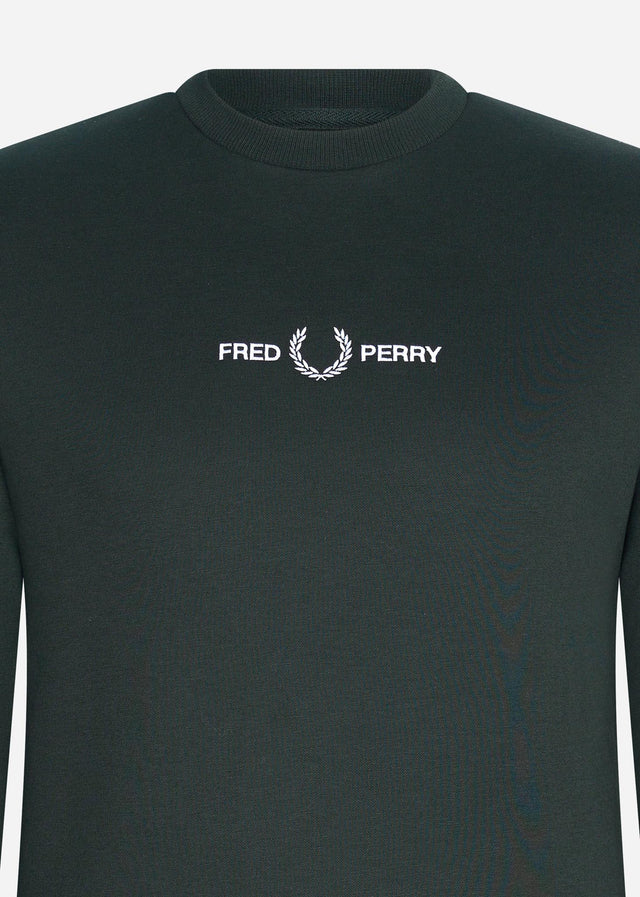 Fred Perry Truien Embroidered sweatshirt - night green