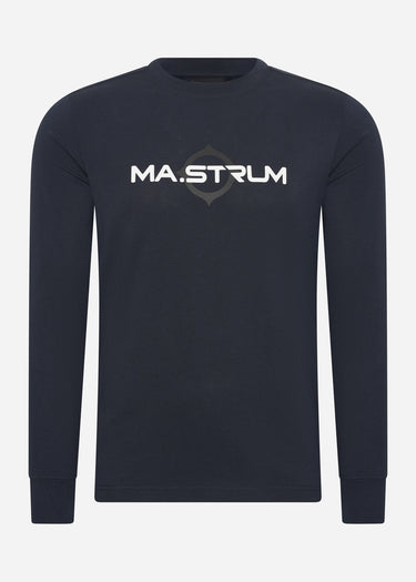 MA.Strum Longsleeve Tees LS logo print tee - ink navy