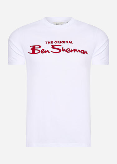 Ben Sherman T-shirts Signature flock tee - white