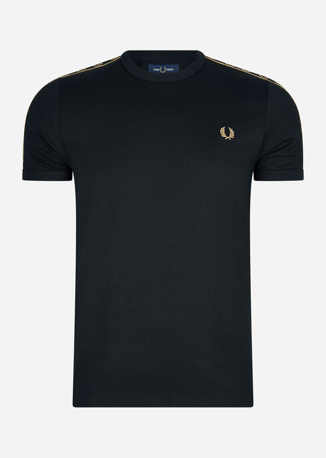 Fred Perry T-shirts Contrast tape ringer t-shirt - black gold