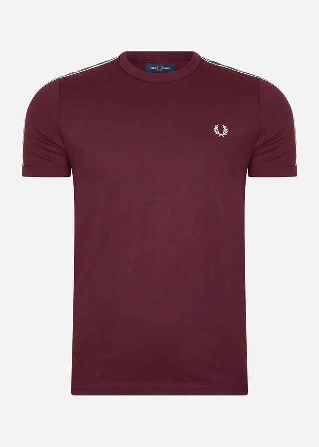 Fred Perry T-shirts Contrast tape ringer t-shirt - oxblood gunmetal