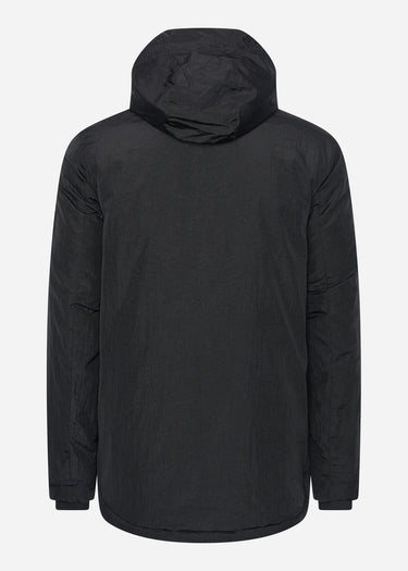 Lyle & Scott Jassen Wadded dual pocket jacket with face guard - jet black