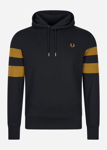 Fred Perry Hoodies Tipped sleeve hooded sweat - black