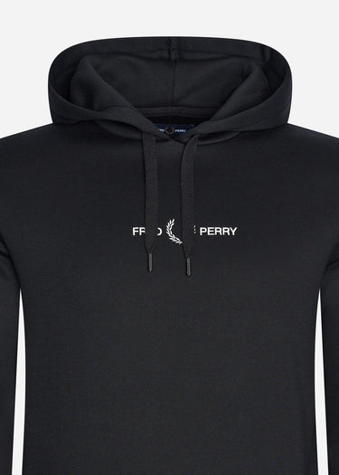 Fred Perry Hoodies Embroidered hooded sweatshirt - black
