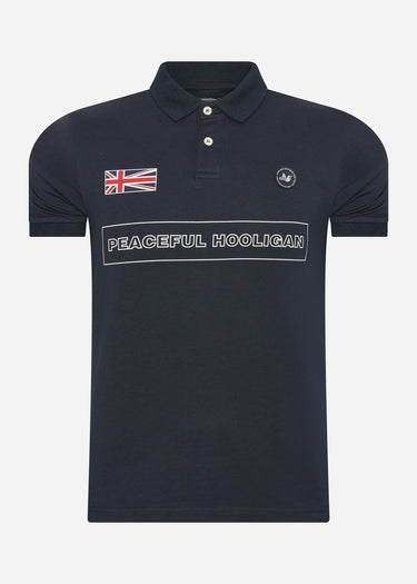 Peaceful Hooligan Polo's Flag polo - navy