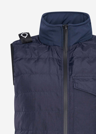 MA.Strum Bodywarmers Softshell down quilt gilet - ink navy