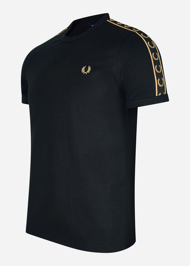 Fred Perry T-shirts Contrast tape ringer t-shirt - black gold