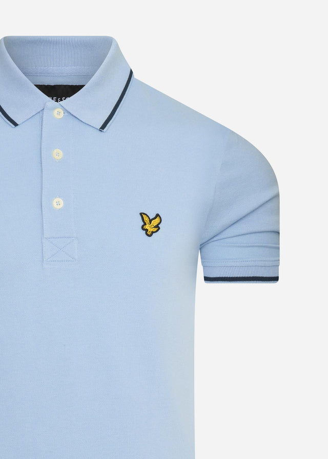 Lyle & Scott Polo's Tipped polo shirt - light blue dark navy