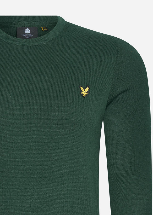 Lyle & Scott Truien Cotton merino crew jumper - dark green