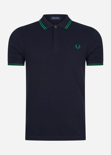 Fred Perry Polo's Twin tipped fred perry shirt - navy fp green