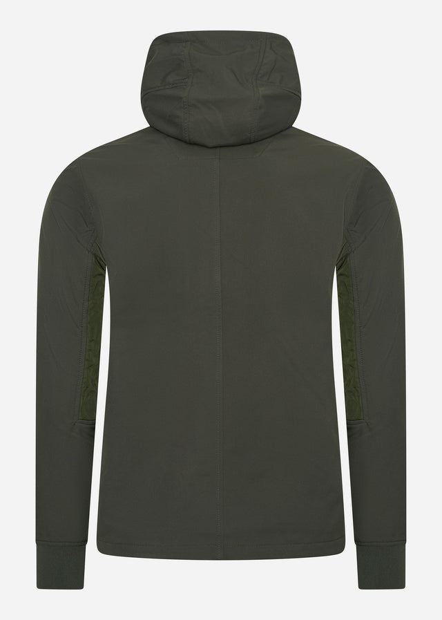 MA.Strum Jassen Softshell full zip hooded jacket - oil slick