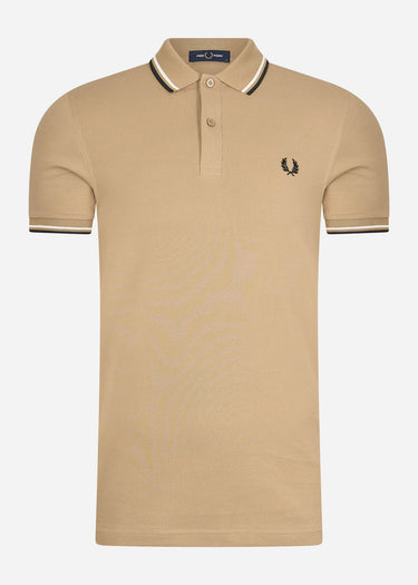 Fred Perry Polo's Twin tipped fred perry shirt - warm stone snow white black