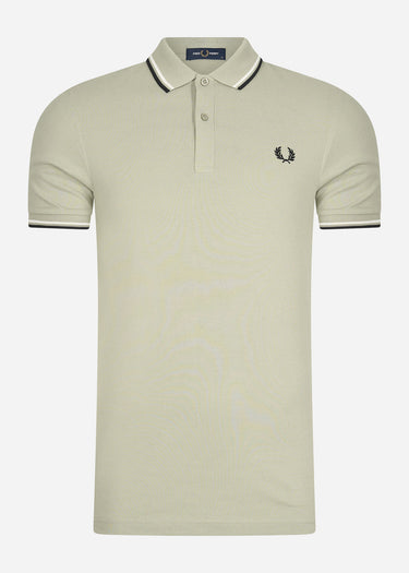 Fred Perry Polo's Twin tipped fred perry shirt - seagrass snow white black