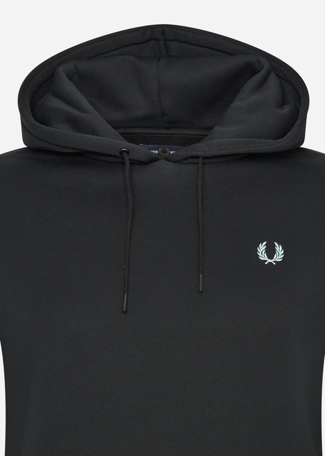 Fred Perry Hoodies Laurel wreath print hooded sweater - black