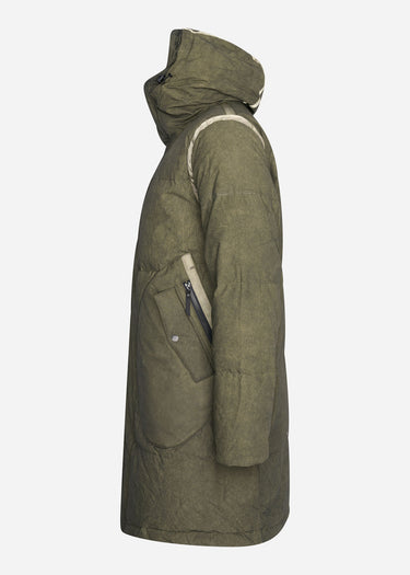 MA.Strum Jassen Awp long down coat - oil slick