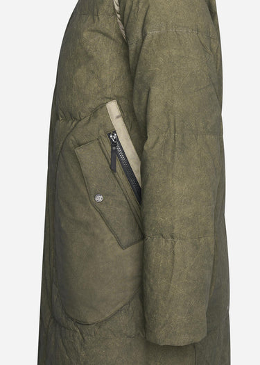 MA.Strum Jassen Awp long down coat - oil slick