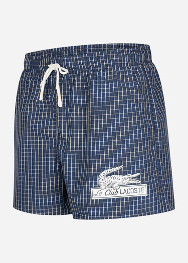 Lacoste Zwembroeken Checkered swimming trunks - navy blue lapland