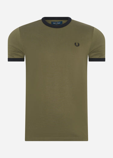Fred Perry T-shirts Tonal tape ringer t-shirt - military green