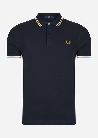 Fred Perry Polo's Twin tipped fred perry shirt - navy ecru golden hour