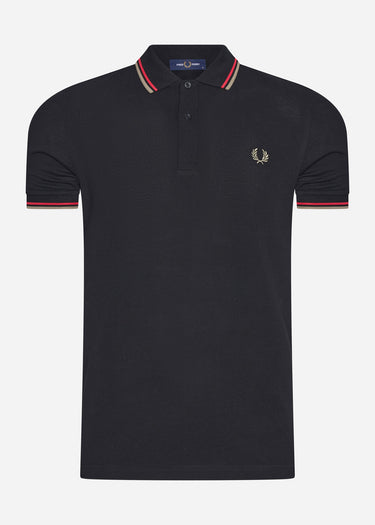 Fred Perry Polo's Twin tipped fred perry shirt - black washed red sage green