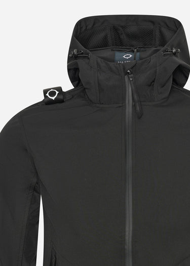 MA.Strum Jassen Softshell hooded full zip - jet black