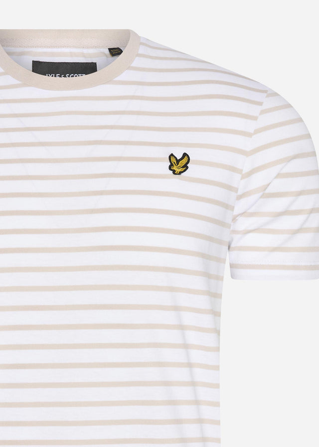 Lyle & Scott T-shirts Breton stripe t-shirt - light mist