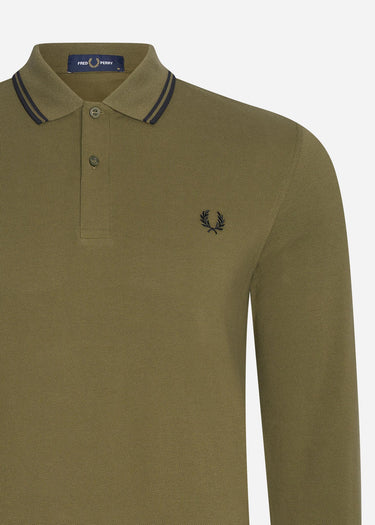 Fred Perry Longsleeve Polo's LS twin tipped shirt - uniform green black