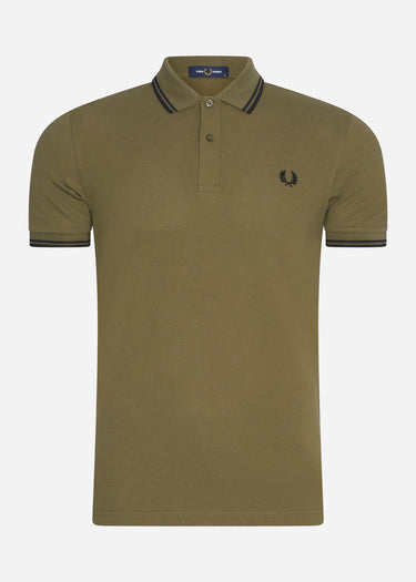 Fred Perry Polo's Twin tipped fred perry shirt - uniform green black