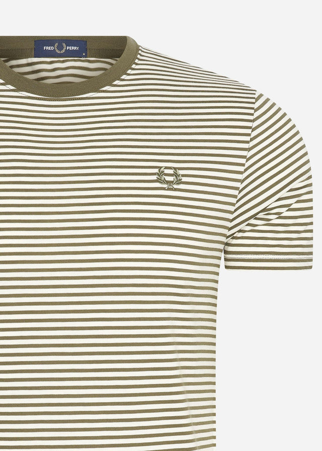 Fred Perry T-shirts Two colour stripe t-shirt - military green
