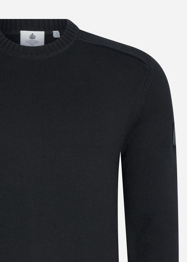 Lyle & Scott Truien Shoulder detail crew neck knit jumper - jet black