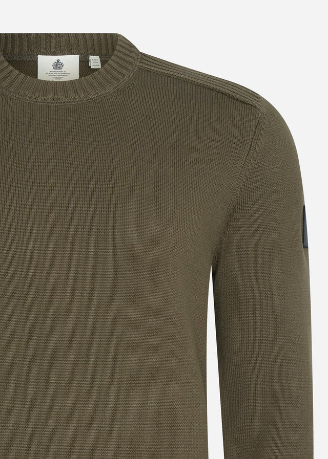 Lyle & Scott Truien Shoulder detail crew neck knit jumper - olive