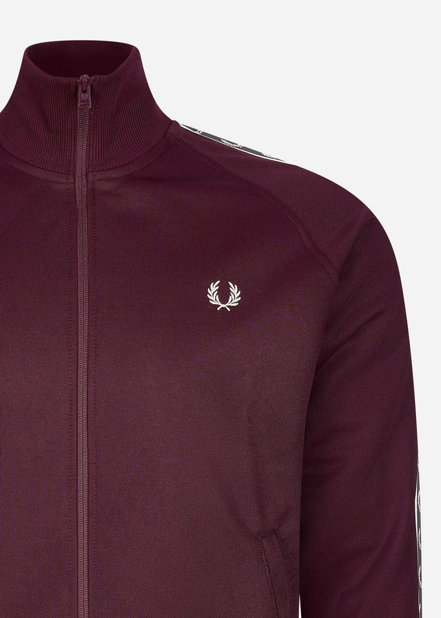 Fred Perry Vesten Seasonal taped track jacket - oxblood gunmetal