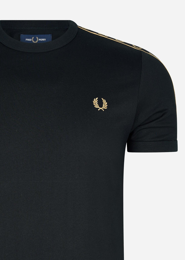 Fred Perry T-shirts Contrast tape ringer t-shirt - black gold