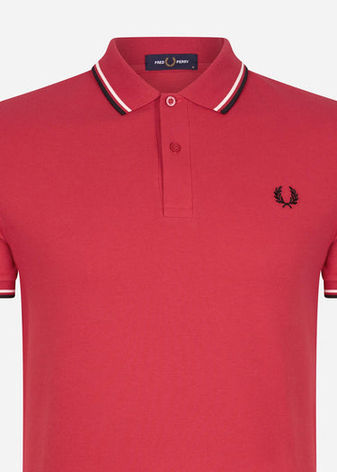 Fred Perry Polo's Twin tipped fred perry shirt - washed red snow white black