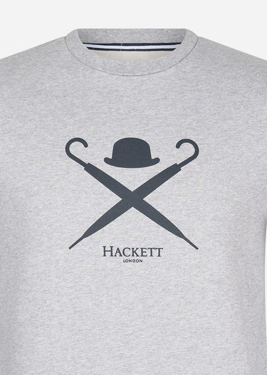 Hackett London T-shirts Large logo t-shirt - light grey marl