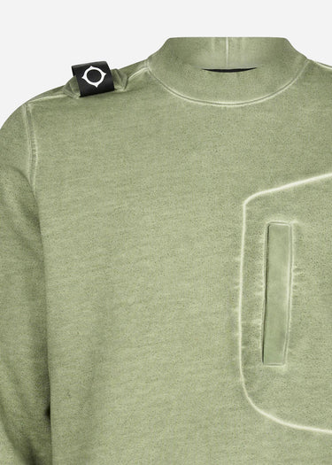 MA.Strum Truien Oil wash crew neck sweat - tea