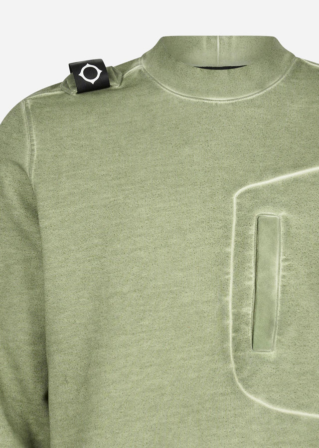 MA.Strum Truien Oil wash crew neck sweat - tea