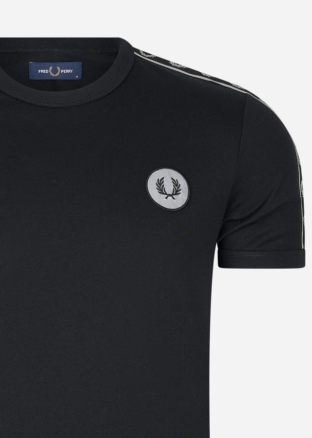 Fred Perry T-shirts Reflective detail ringer tee - black reflective