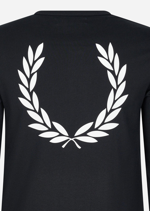 Fred Perry Longsleeve Tees Graphic branding ls t-shirt - black