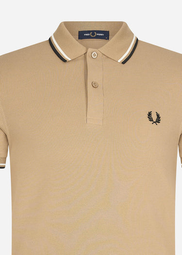 Fred Perry Polo's Twin tipped fred perry shirt - warm stone snow white black