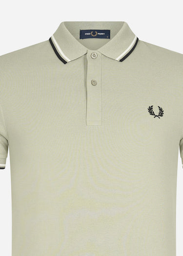 Fred Perry Polo's Twin tipped fred perry shirt - seagrass snow white black