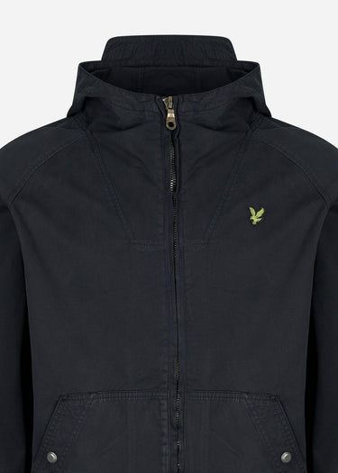 Lyle & Scott Jassen Garment dyed zip through jacket - dark navy
