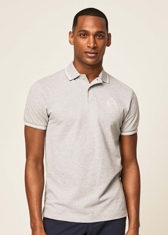 Hackett London Polo's Heritage logo polo - grey marl