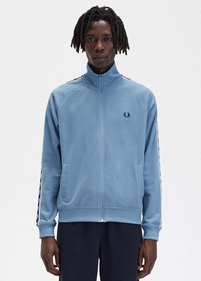 Fred Perry Vesten Contrast tape track jacket - ash blue navy