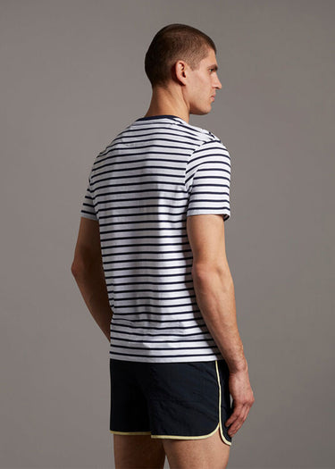 Lyle & Scott T-shirts Breton stripe t-shirt - navy white