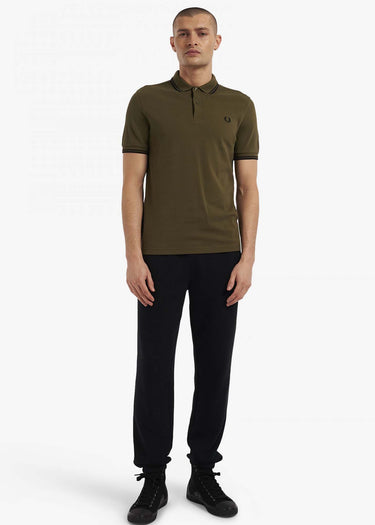 Fred Perry Polo's Twin tipped fred perry shirt - uniform green black