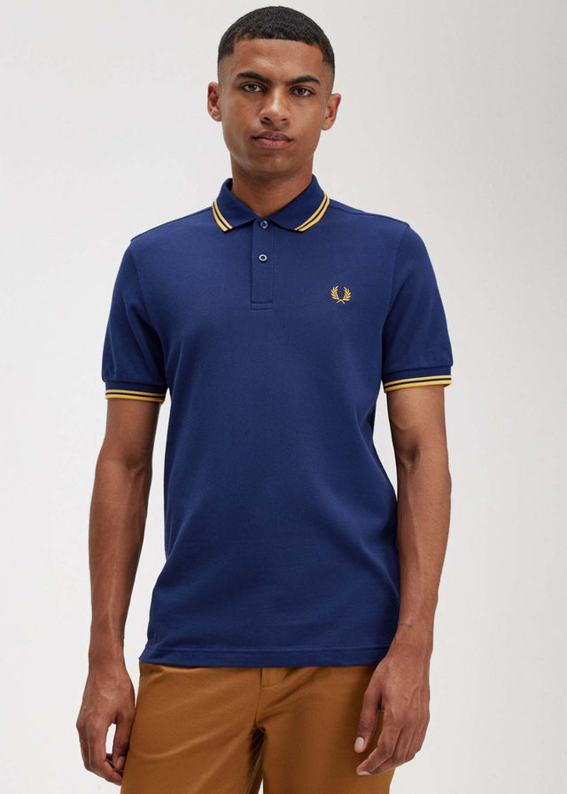 Fred Perry Polo's Twin tipped fred perry shirt - french navy golden hour