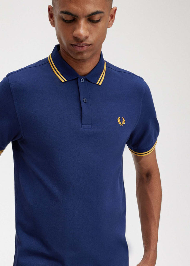 Fred Perry Polo's Twin tipped fred perry shirt - french navy golden hour