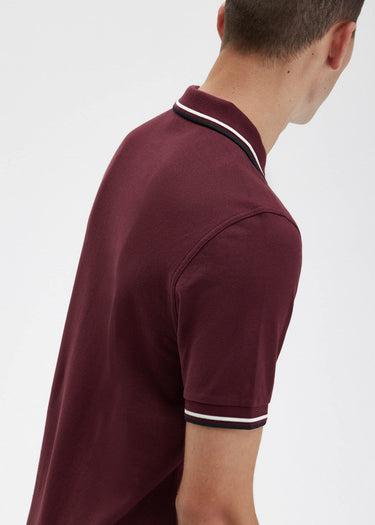 Fred Perry Polo's Twin tipped fred perry shirt - oxblood ecru black