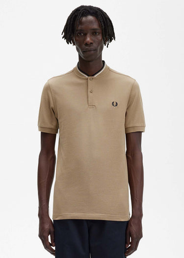 Fred Perry Polo's Bomber collar polo shirt - warm stone